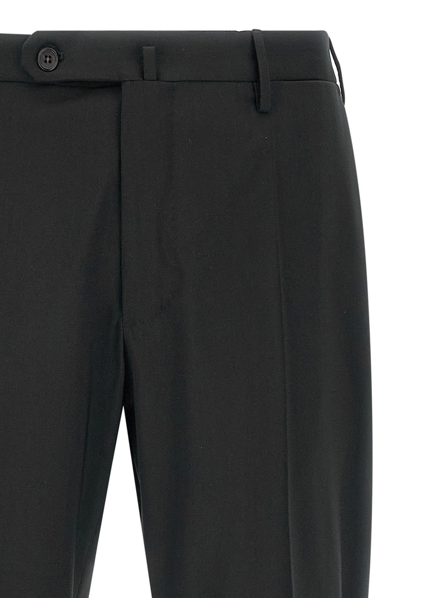 Incotex Black Virgin Wool Dress Pants