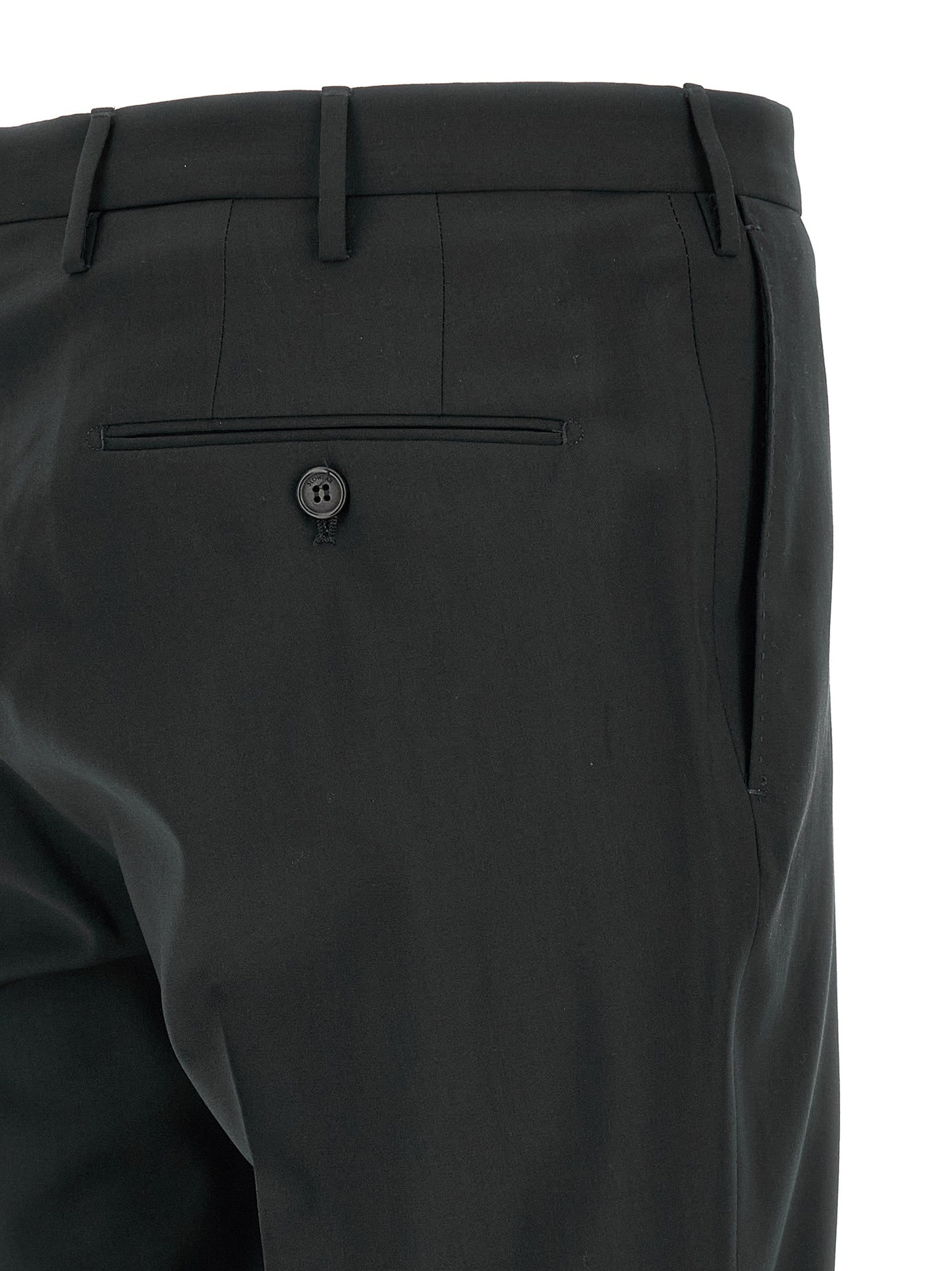 Incotex Black Virgin Wool Dress Pants