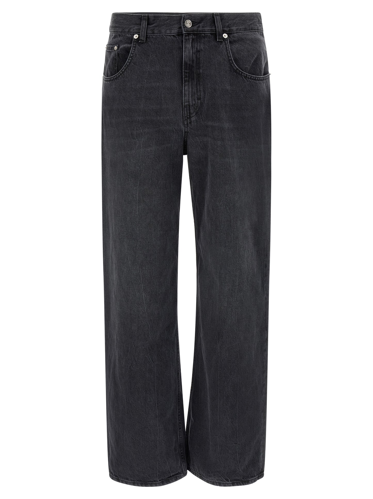 SÉFR Black Cotton Straight-Leg Jeans
