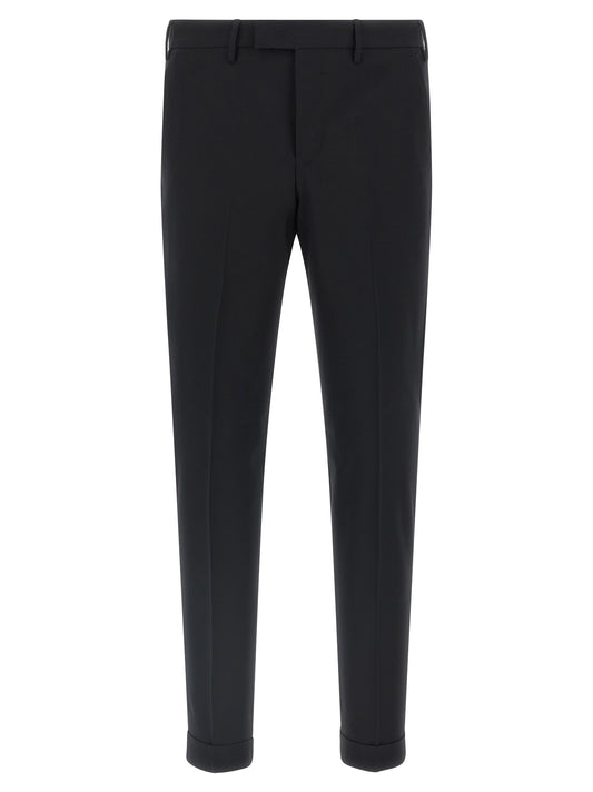 PT Torino Black Virgin Wool Dress Pants