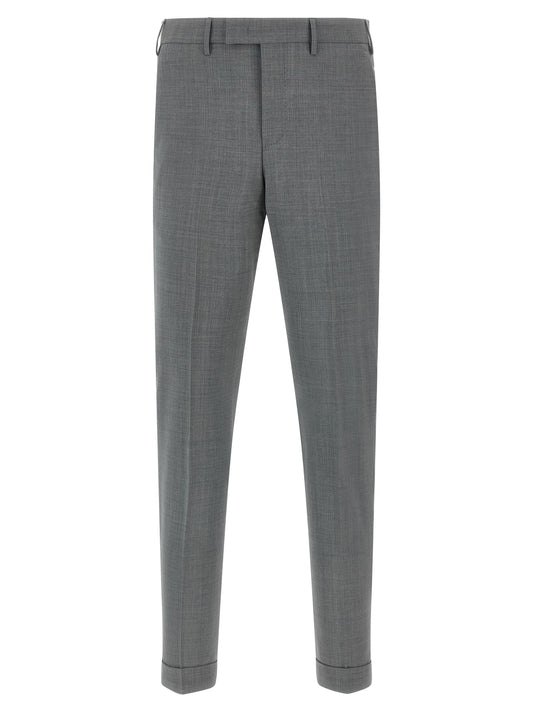 PT Torino Gray Virgin Wool Dress Pants