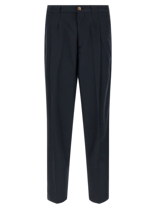Brunello Cucinelli Blue Cotton Chino Pants