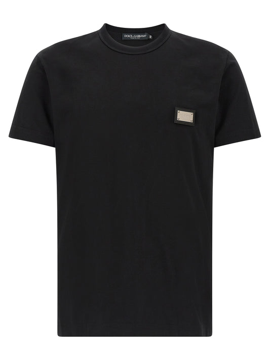 Dolce & Gabbana Black Cotton T-Shirt