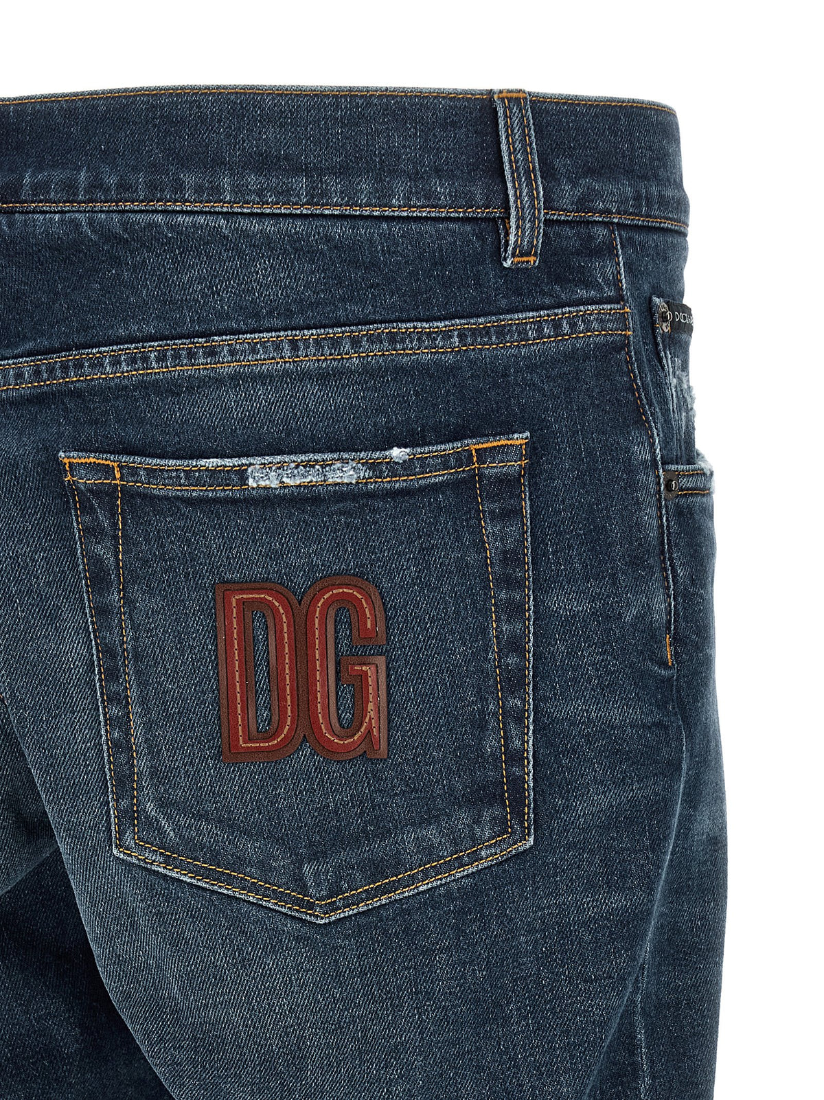 Dolce & Gabbana Blue Cotton Slim Fit Jeans