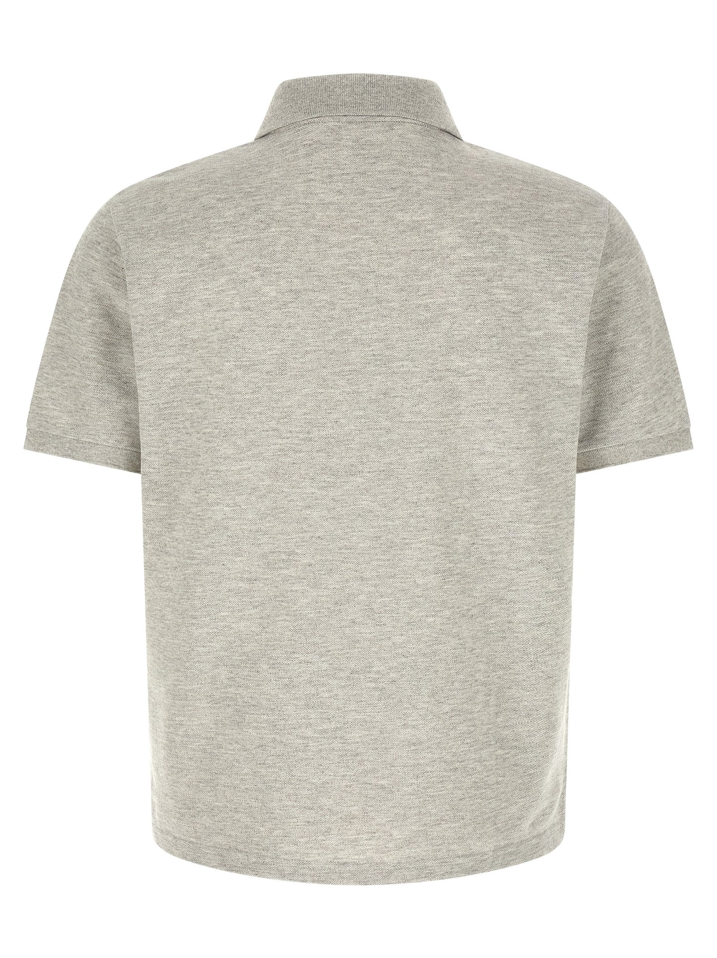 Maglia Polo in Cotone Grigio Chiaro di Saint Laurent