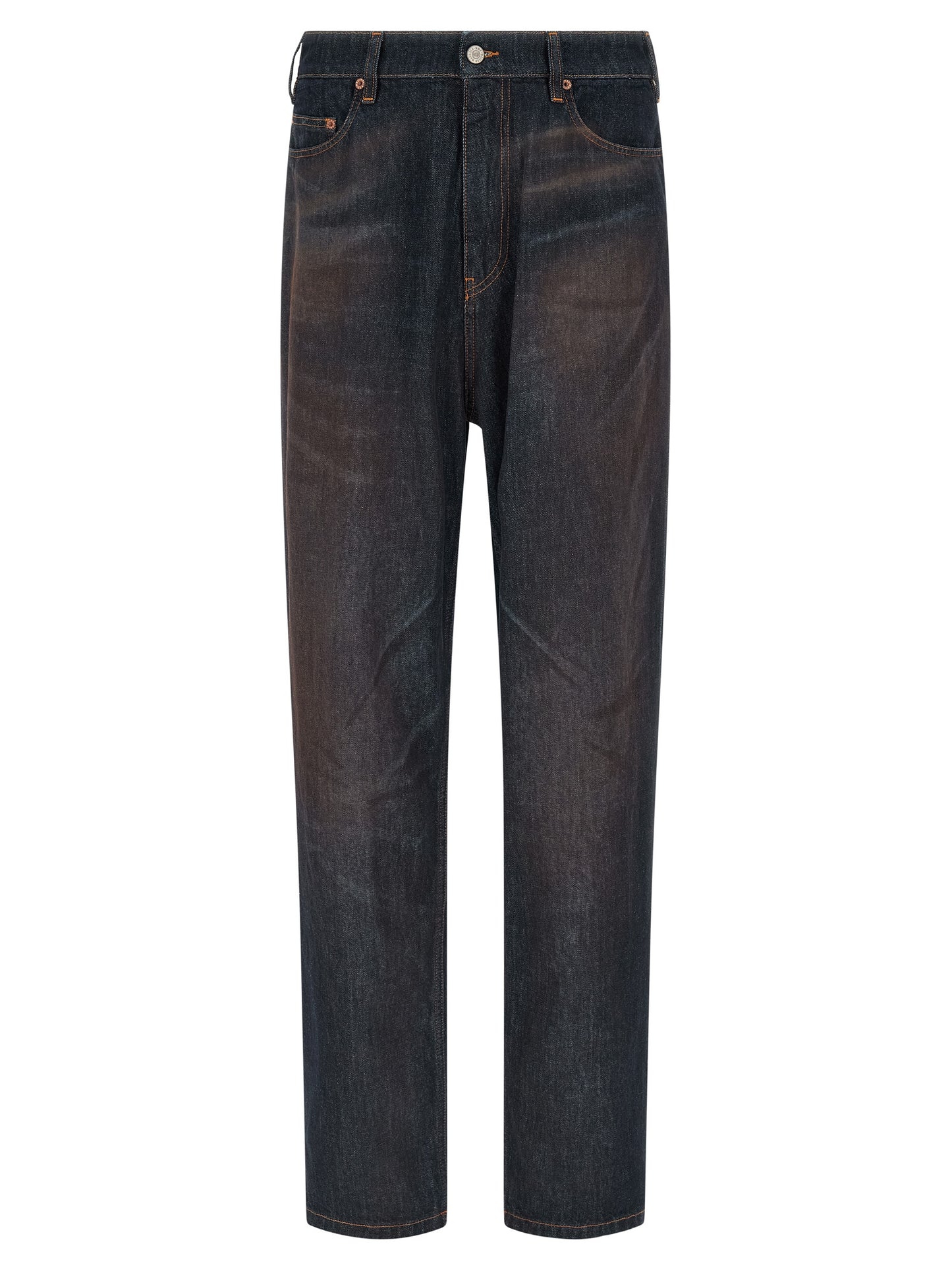 MM6 Maison Margiela Blue Cotton Straight-Leg Jeans