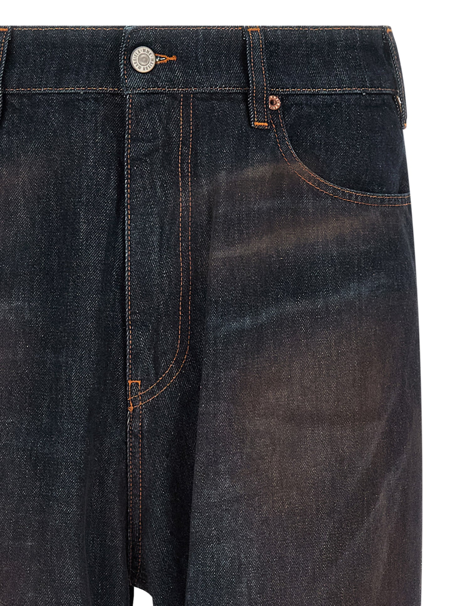 MM6 Maison Margiela Blue Cotton Straight-Leg Jeans