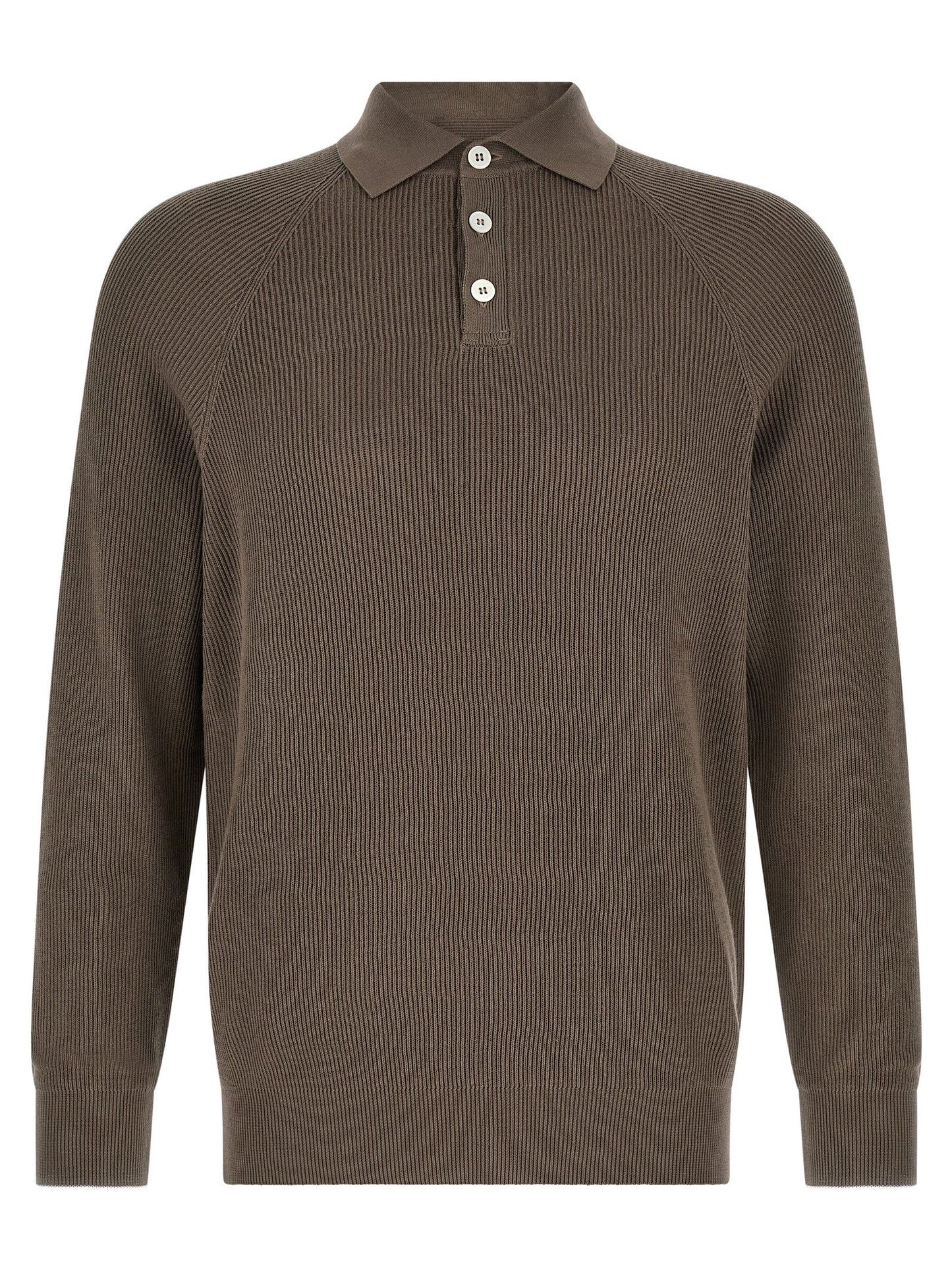 Brunello Cucinelli Brown Cotton Polo Shirt