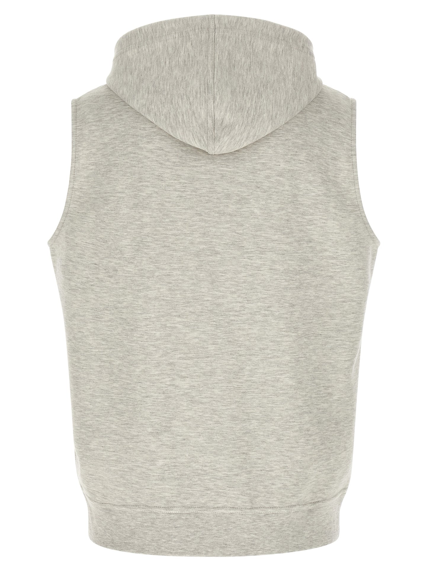 Brunello Cucinelli Gray Cotton Sleeveless Jacket