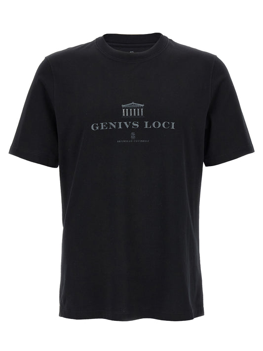 Brunello Cucinelli Black Cotton T-Shirt