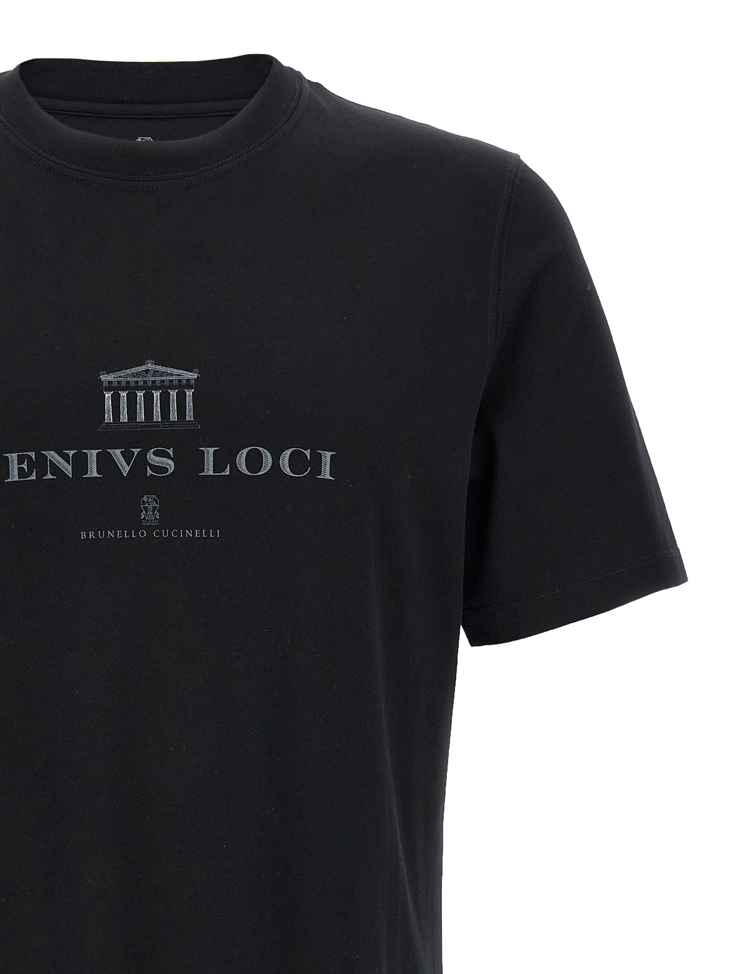 Brunello Cucinelli Black Cotton T-Shirt
