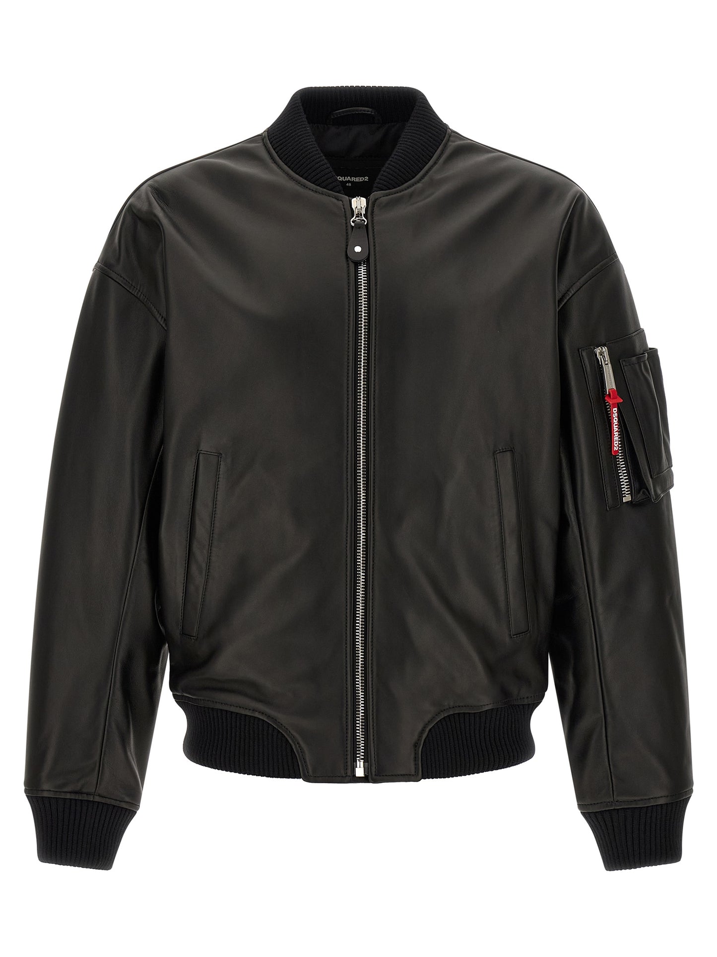 Dsquared² Black Leather Leather Jacket