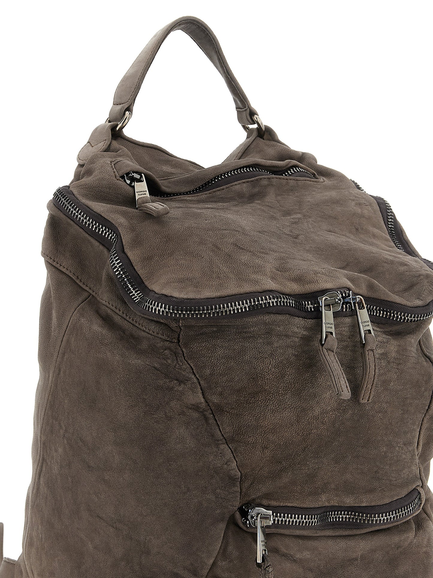 GIORGIO BRATO Brown Lamb Leather Backpack