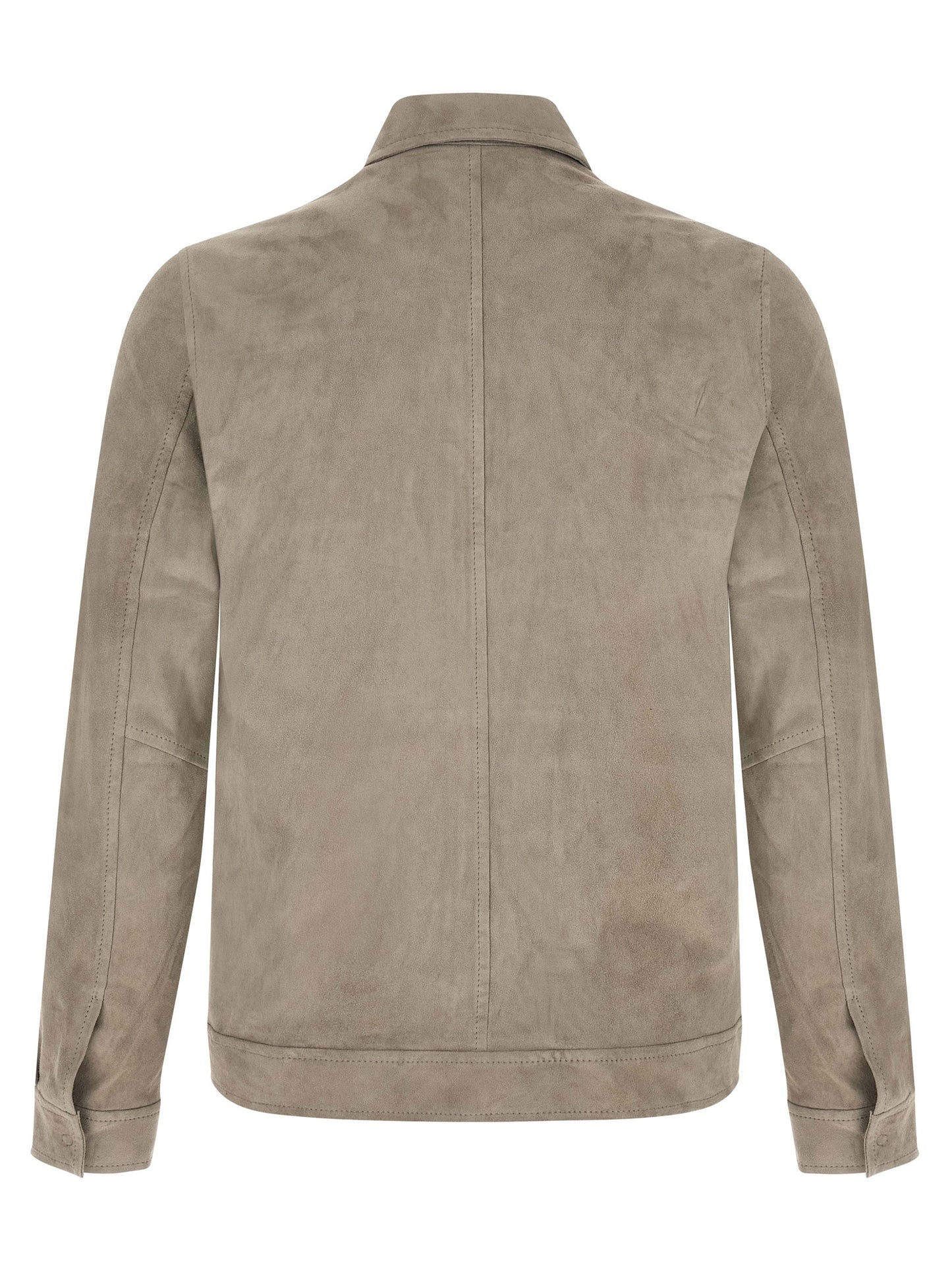 GIORGIO BRATO Gray Lamb Leather Leather Jacket