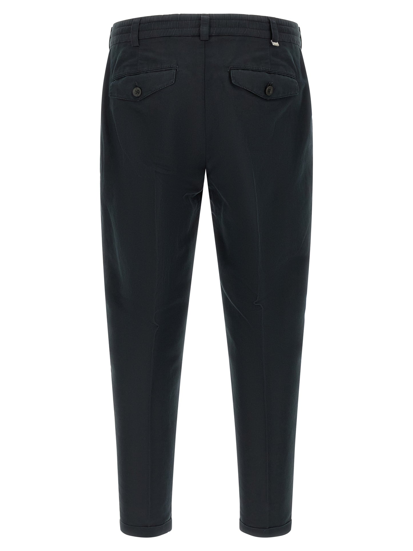 PT Torino Black Linen Casual Pants