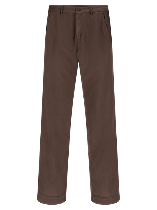 CELLAR DOOR Brown Cotton Casual Pants