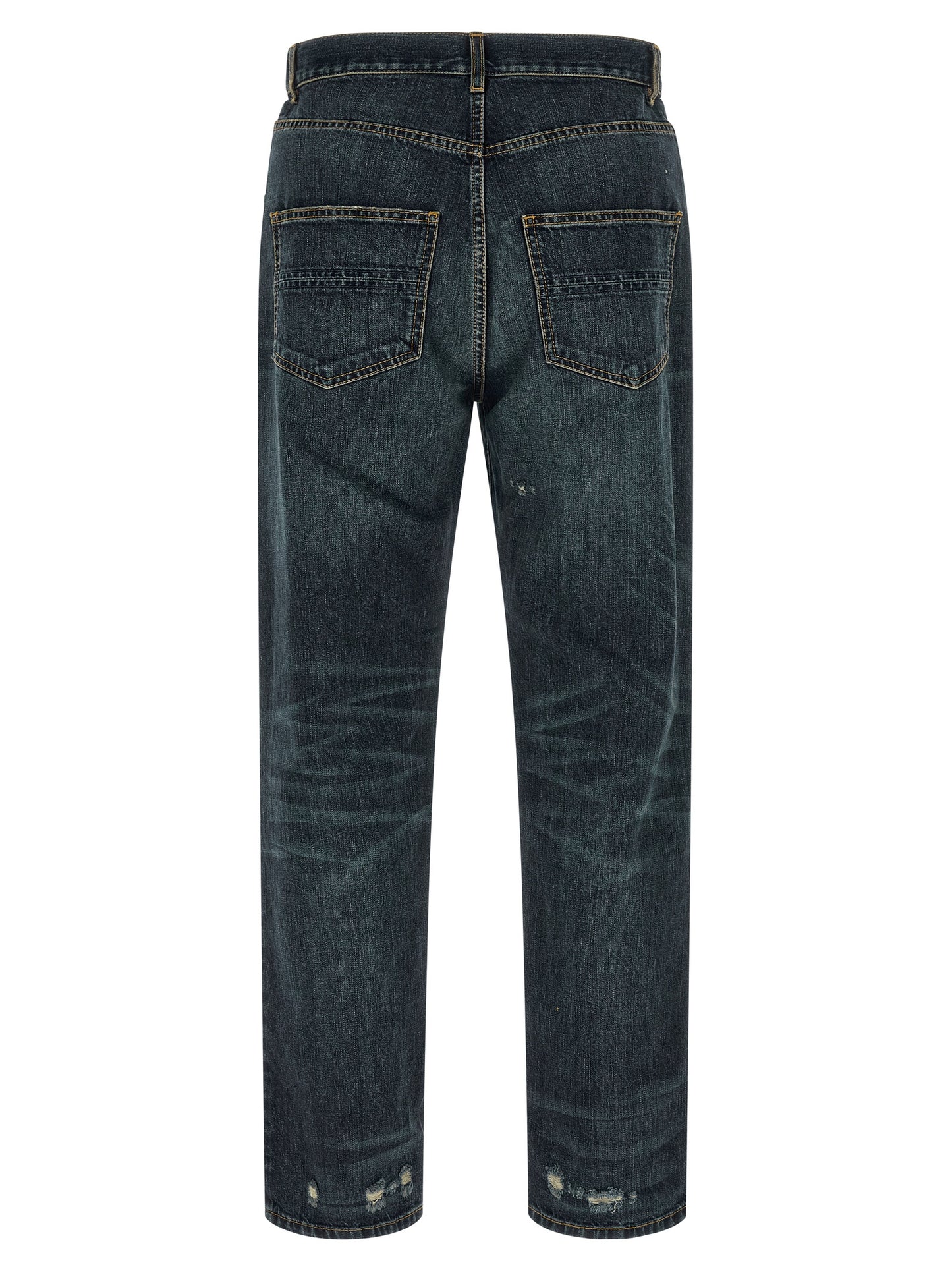 Namacheko Blue Cotton Straight-Leg Jeans