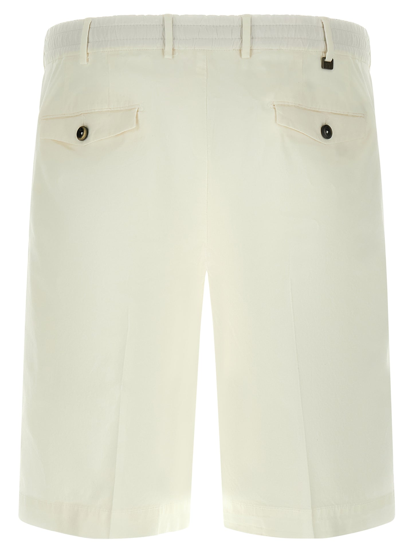 PT Torino White Cotton Bermuda Shorts