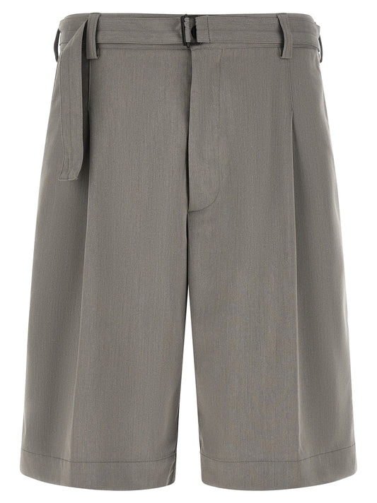 CELLAR DOOR Gray Polyester Bermuda Shorts