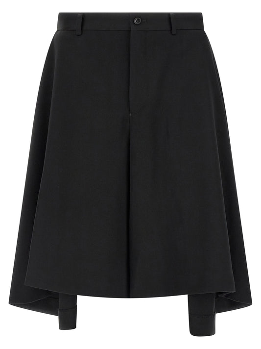 Comme Des Garçons Black Wool Bermuda Shorts