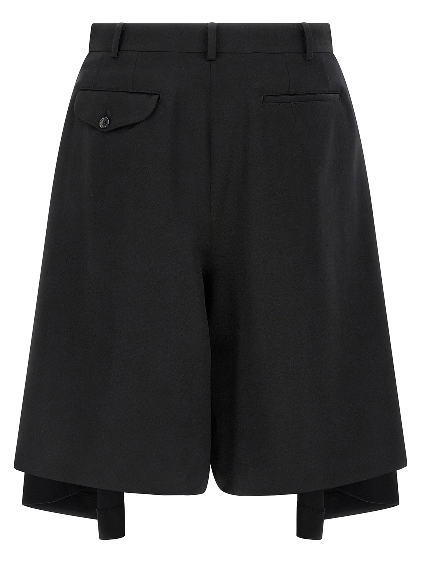 Comme Des Garçons Black Wool Bermuda Shorts