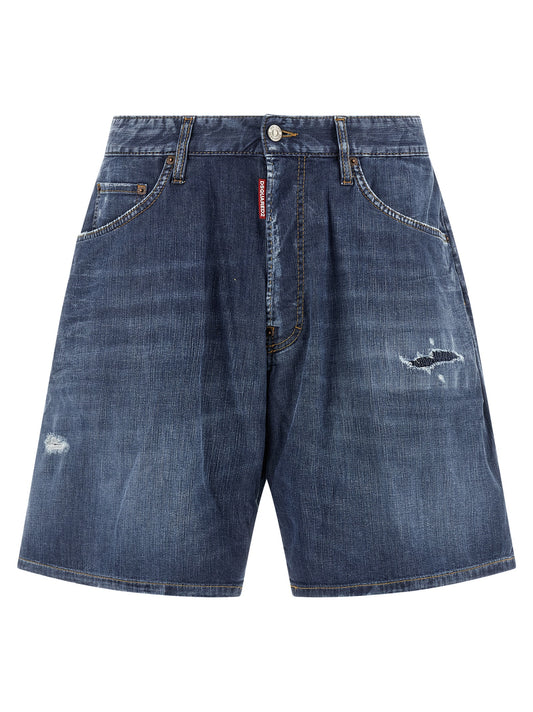 Dsquared² Blauwe katoenen bermudashorts
