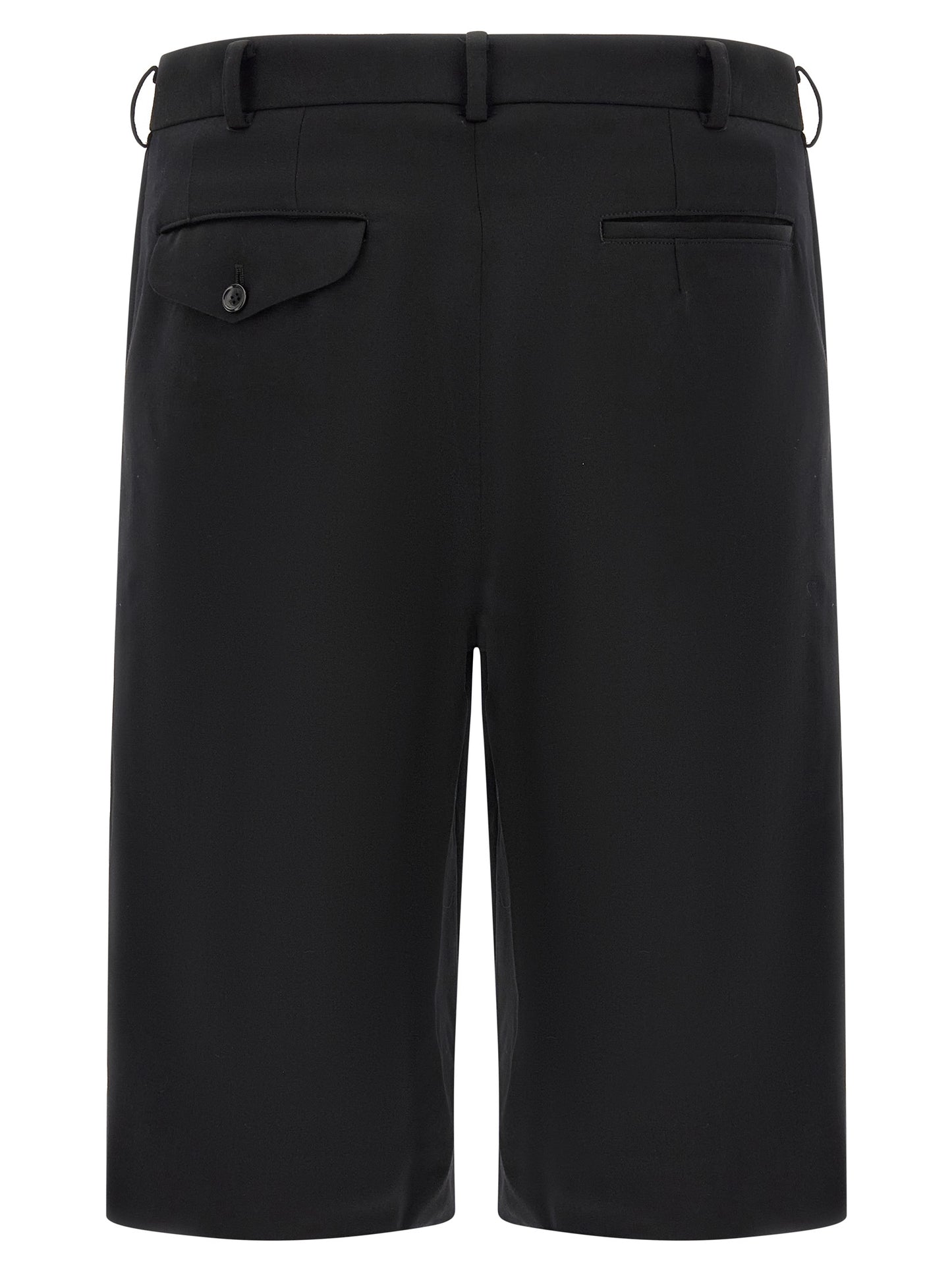 Comme Des Garçons Black Wool Bermuda Shorts