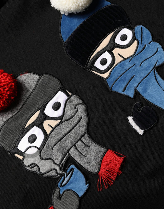 Dolce & Gabbana #dgfamily Zwarte Katoenen Hooded Herentrui Sweater