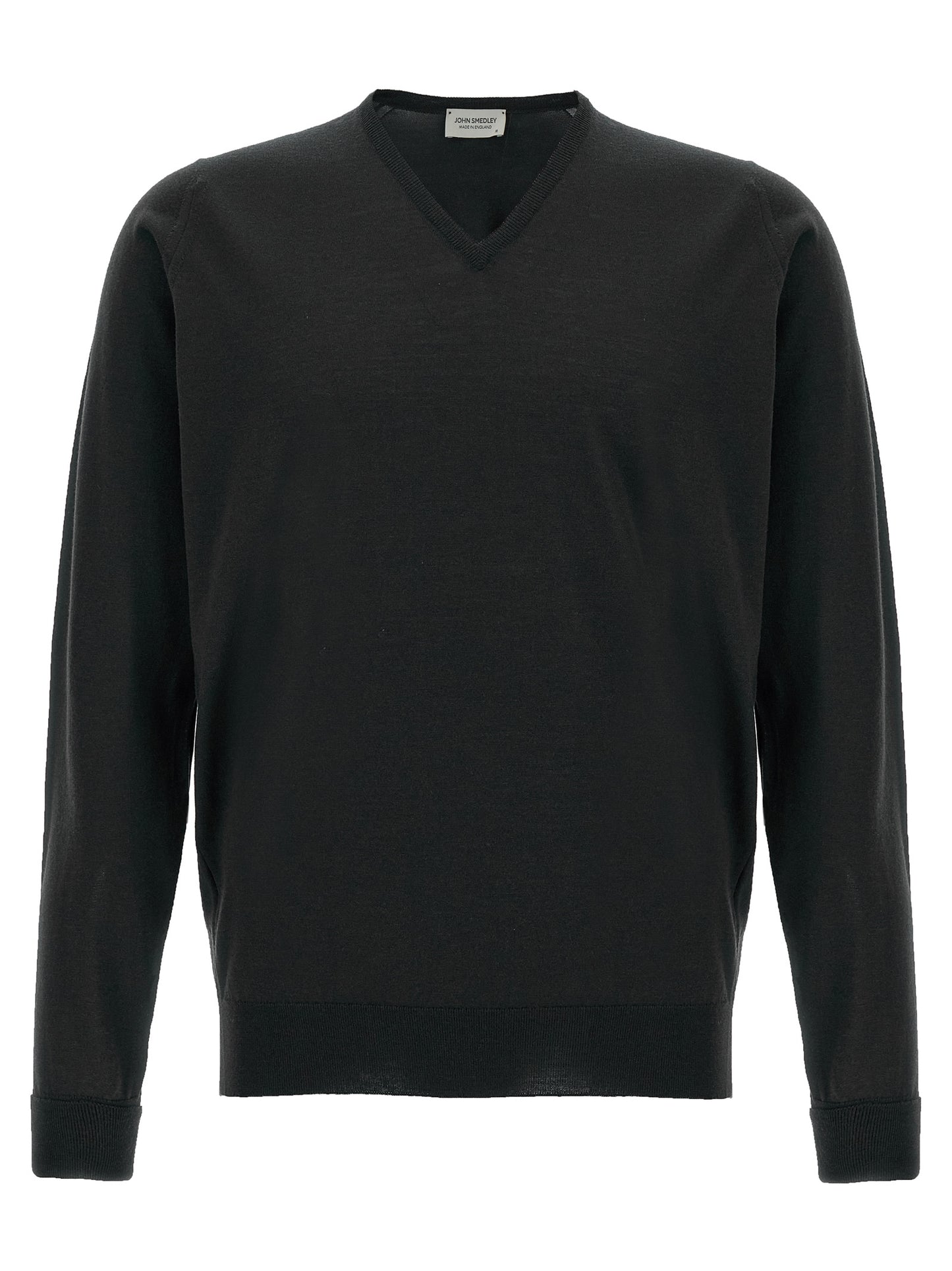 JOHN SMEDLEY Black Merino Wool Cardigan