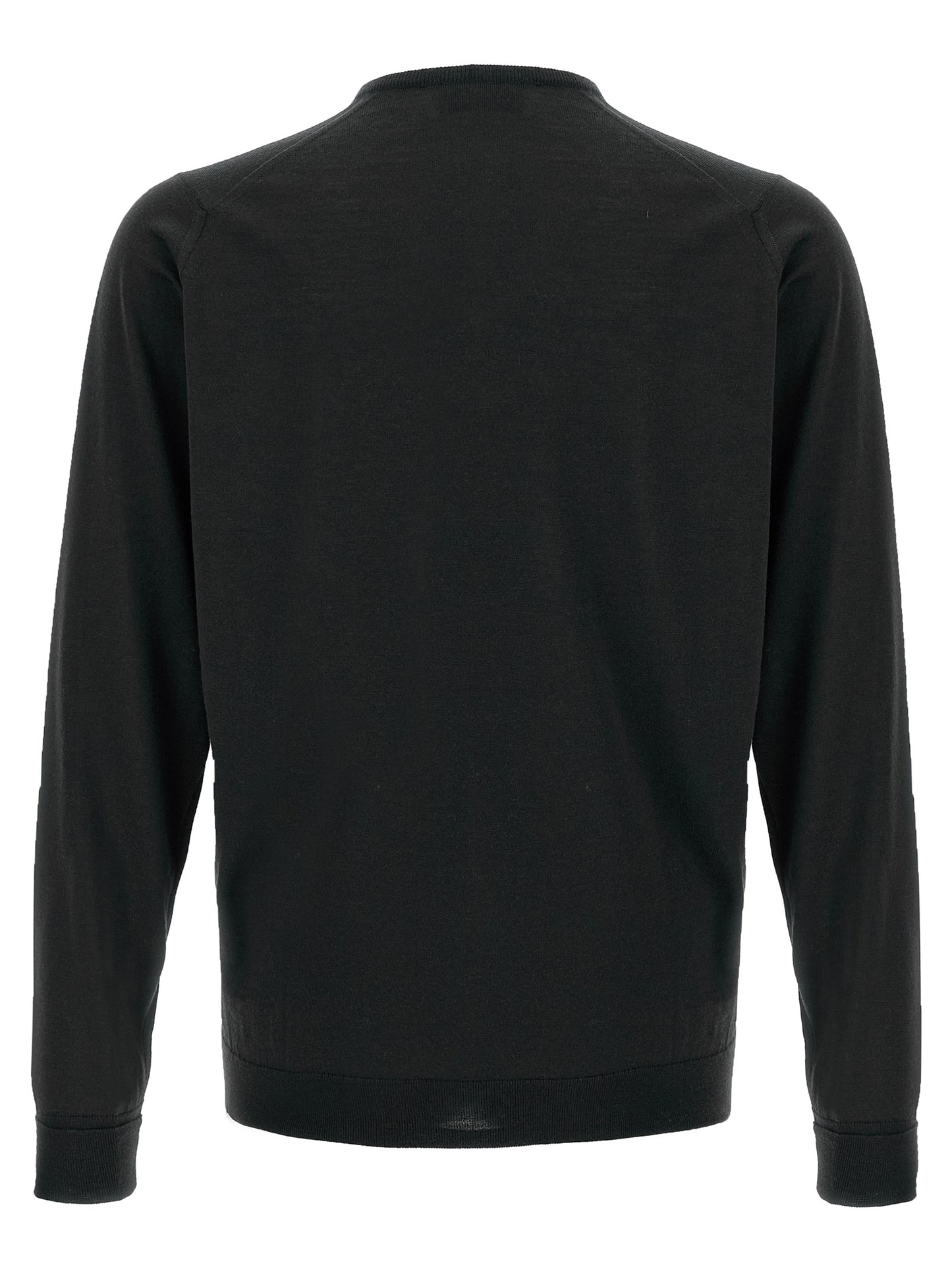 JOHN SMEDLEY Black Merino Wool Cardigan