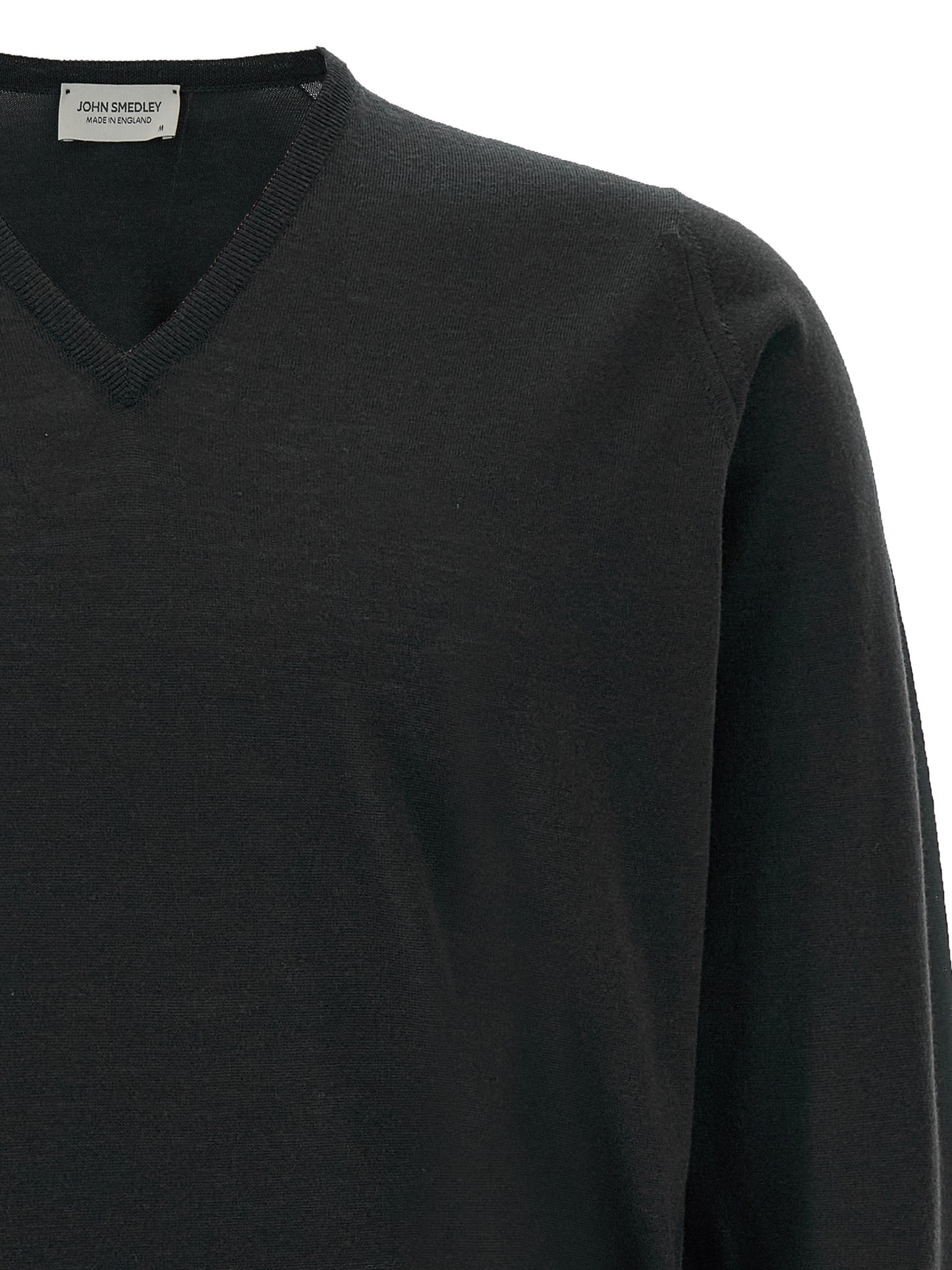 JOHN SMEDLEY Black Merino Wool Cardigan
