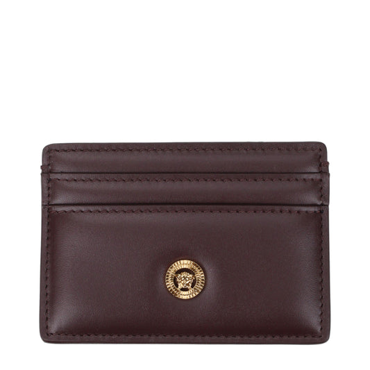 Versace Kartenetui aus braunem Leder