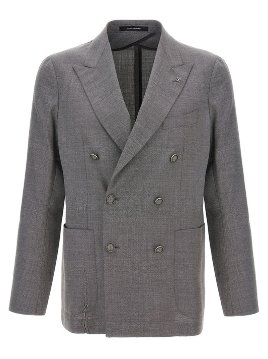 Tagliatore Gray Virgin Wool Blazer