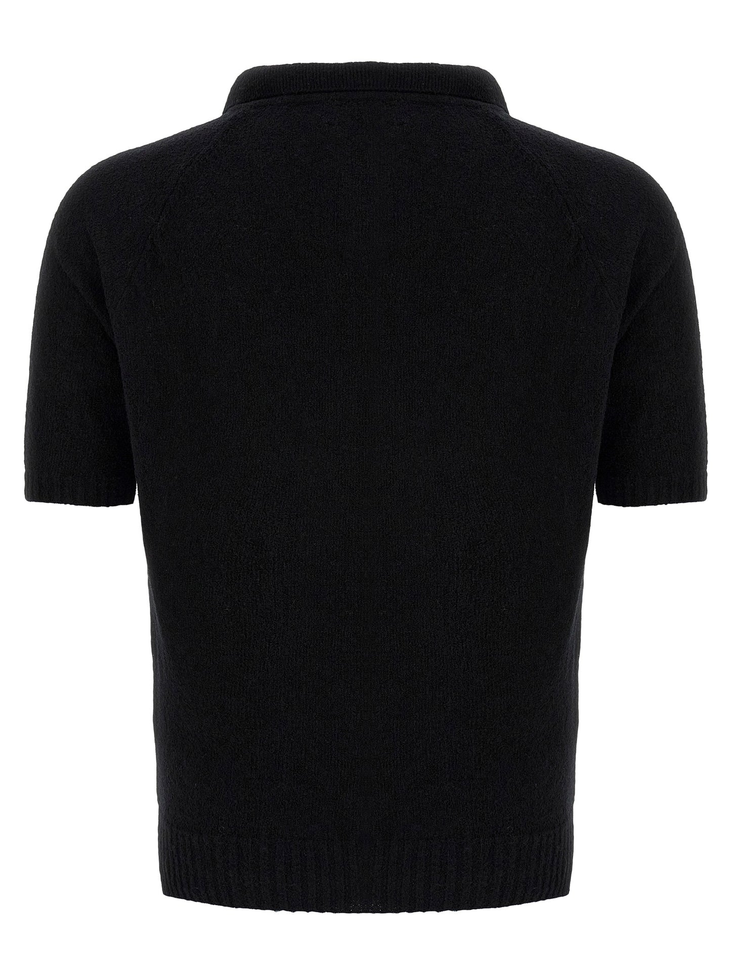 MA'RY'YA Black Cotton Polo Shirt