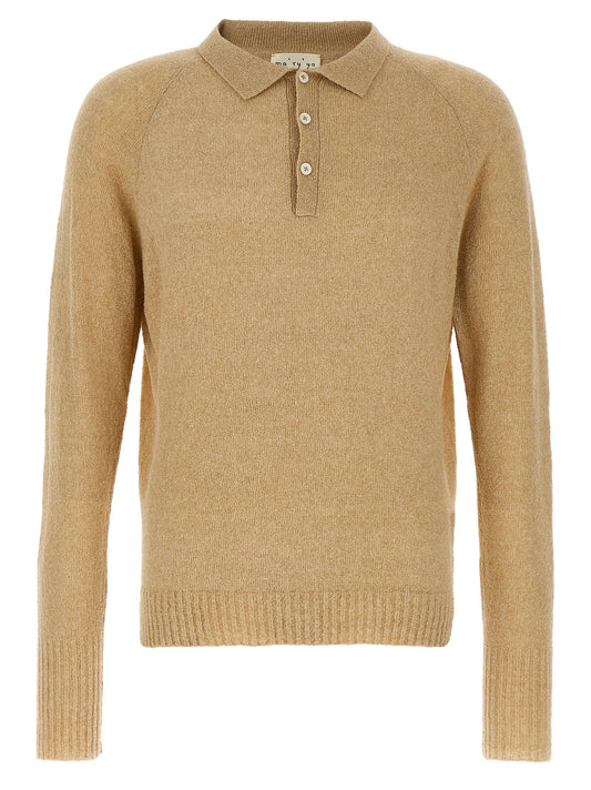 MA'RY'YA Beige Cotton Polo Shirt