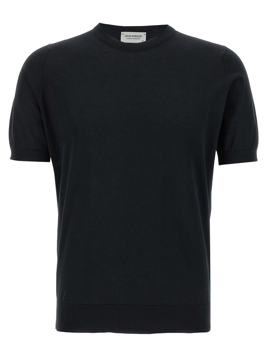 JOHN SMEDLEY Black Cotton T-Shirt