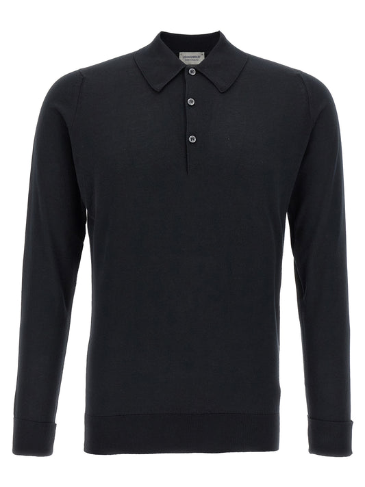 JOHN SMEDLEY Black Cotton Polo Shirt