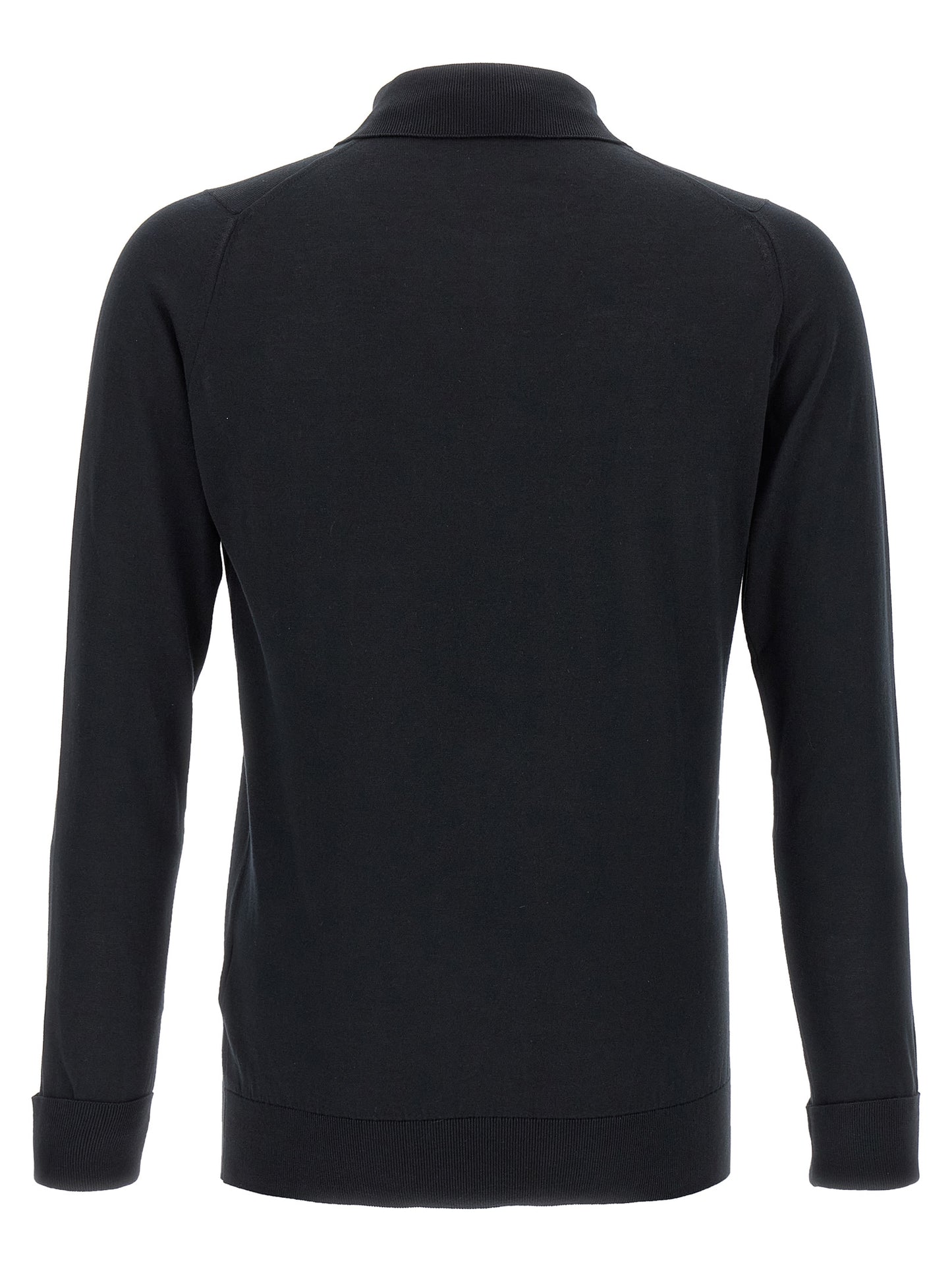 JOHN SMEDLEY Black Cotton Polo Shirt