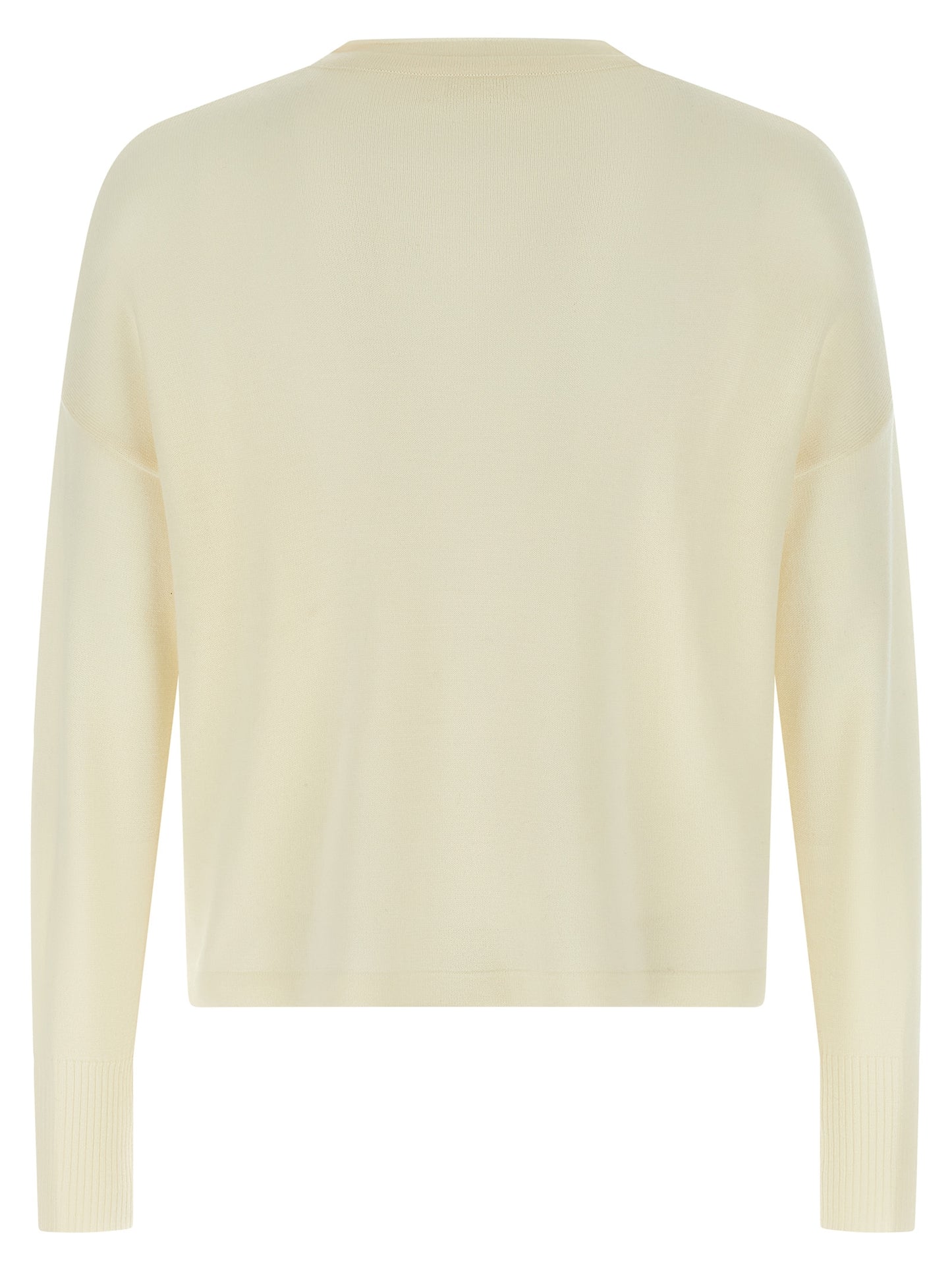 MA'RY'YA White Virgin Wool Cardigan