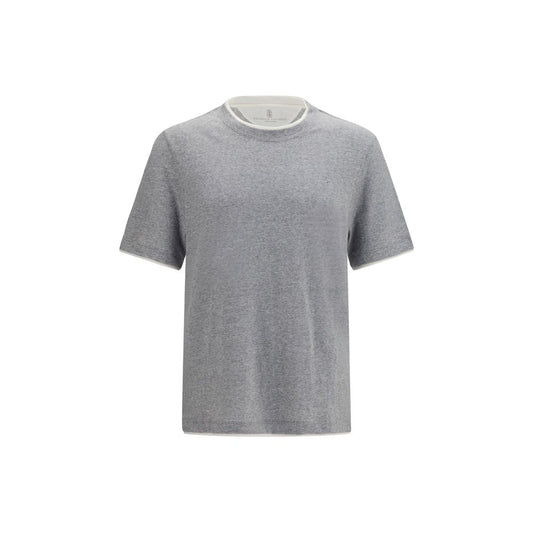 Brunello Cucinelli Grau Baumwoll-T-Shirt
