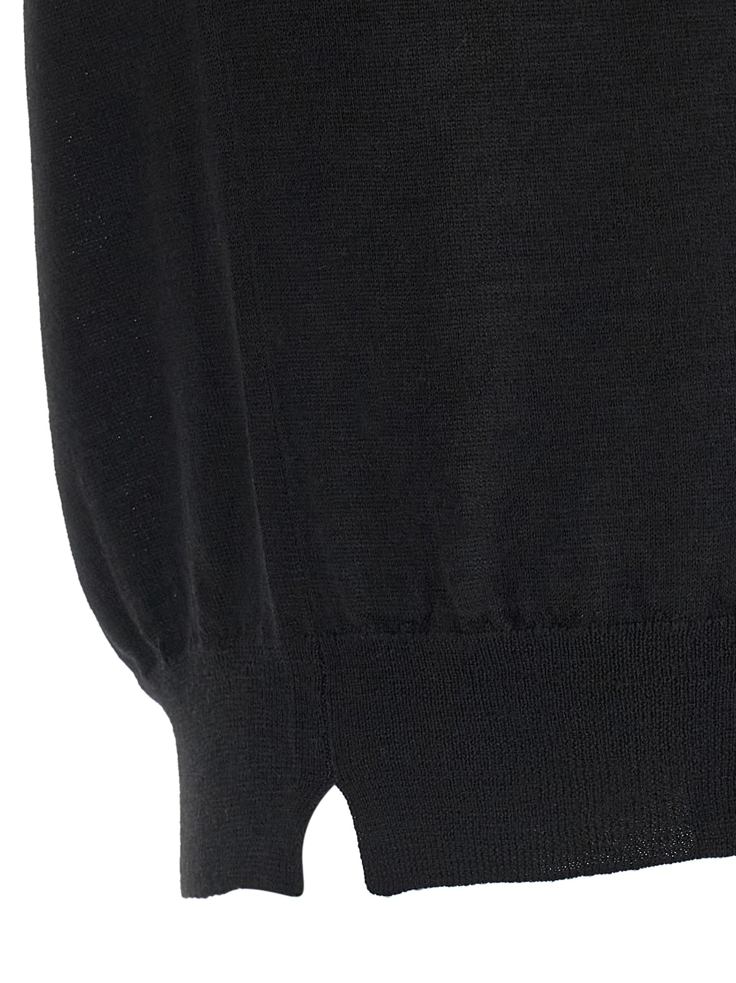 MA'RY'YA Black Virgin Wool Cardigan