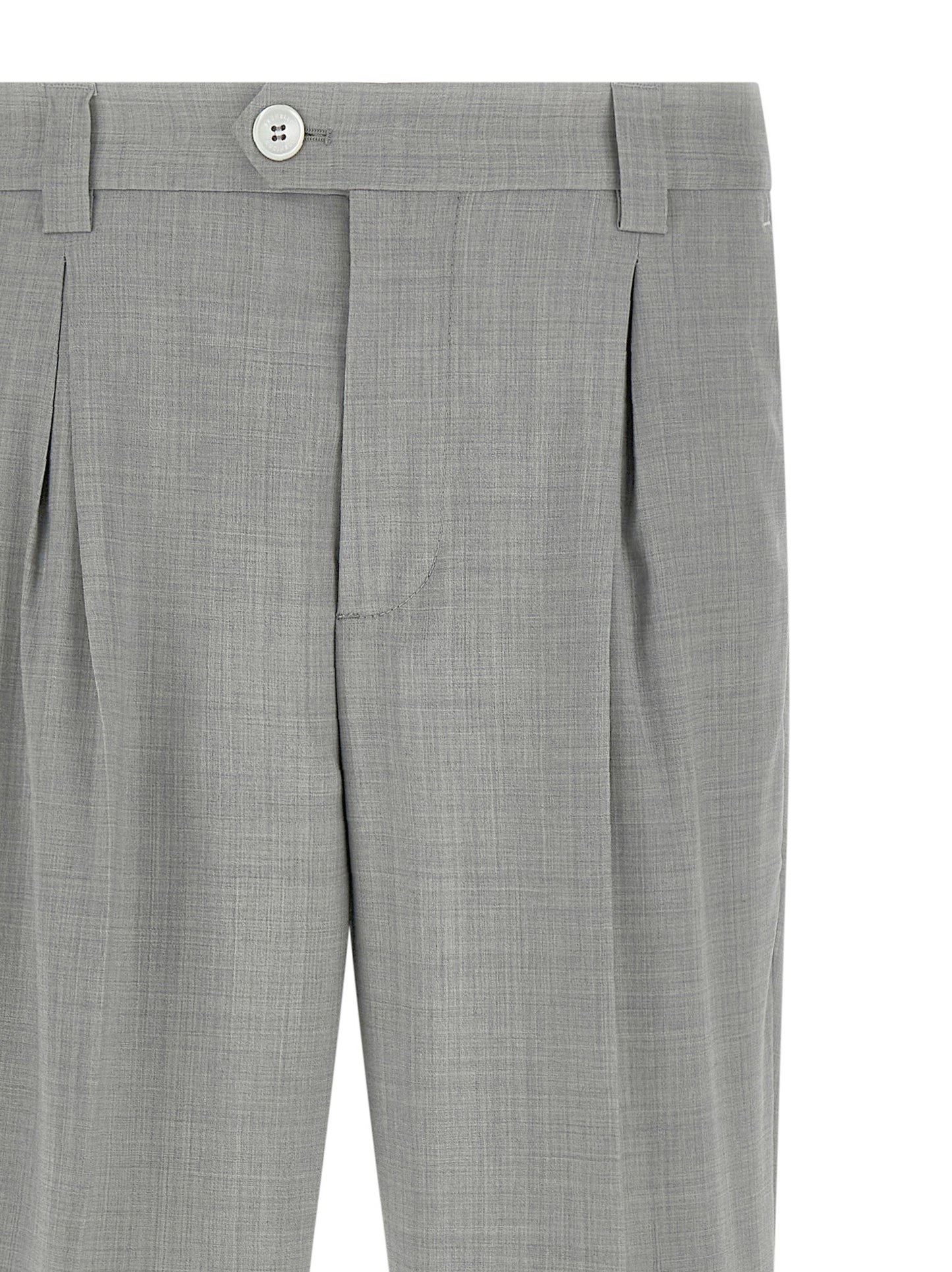 Brunello Cucinelli Gray Virgin Wool Dress Pants