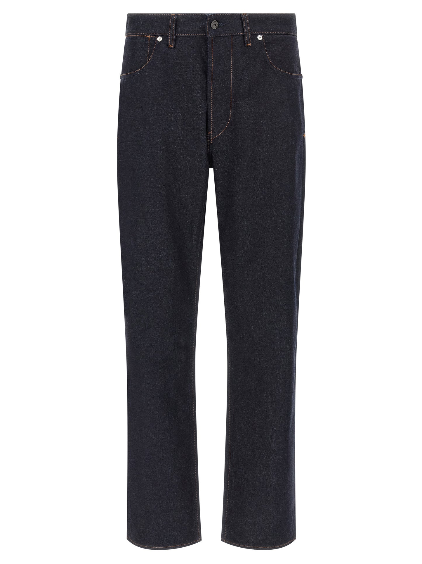 Stone Island Blue Cotton Straight-Leg Jeans