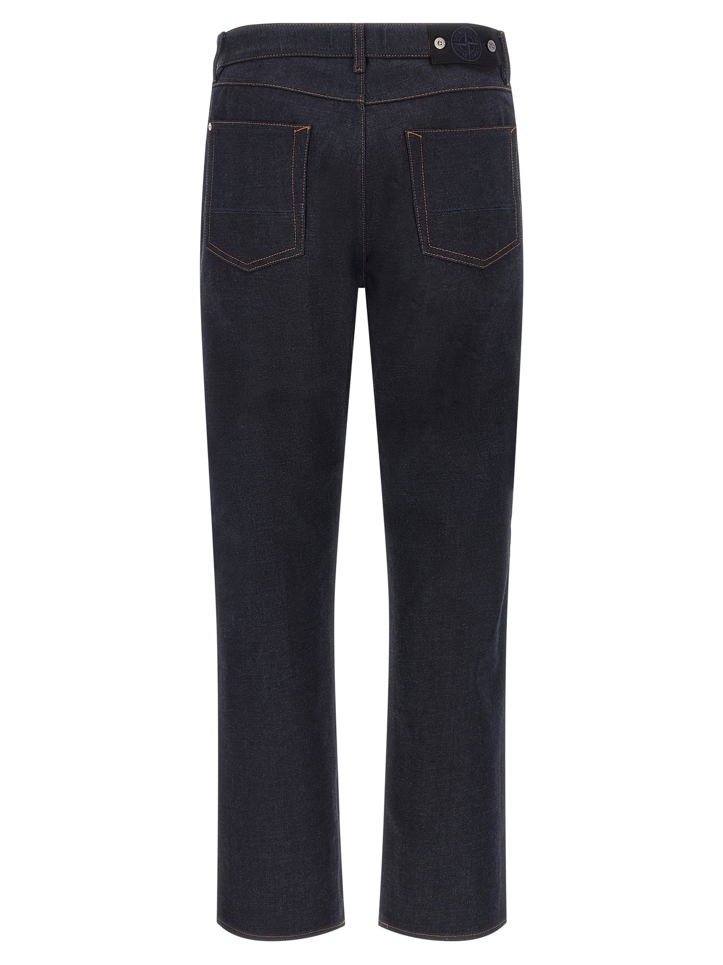 Stone Island Blue Cotton Straight-Leg Jeans