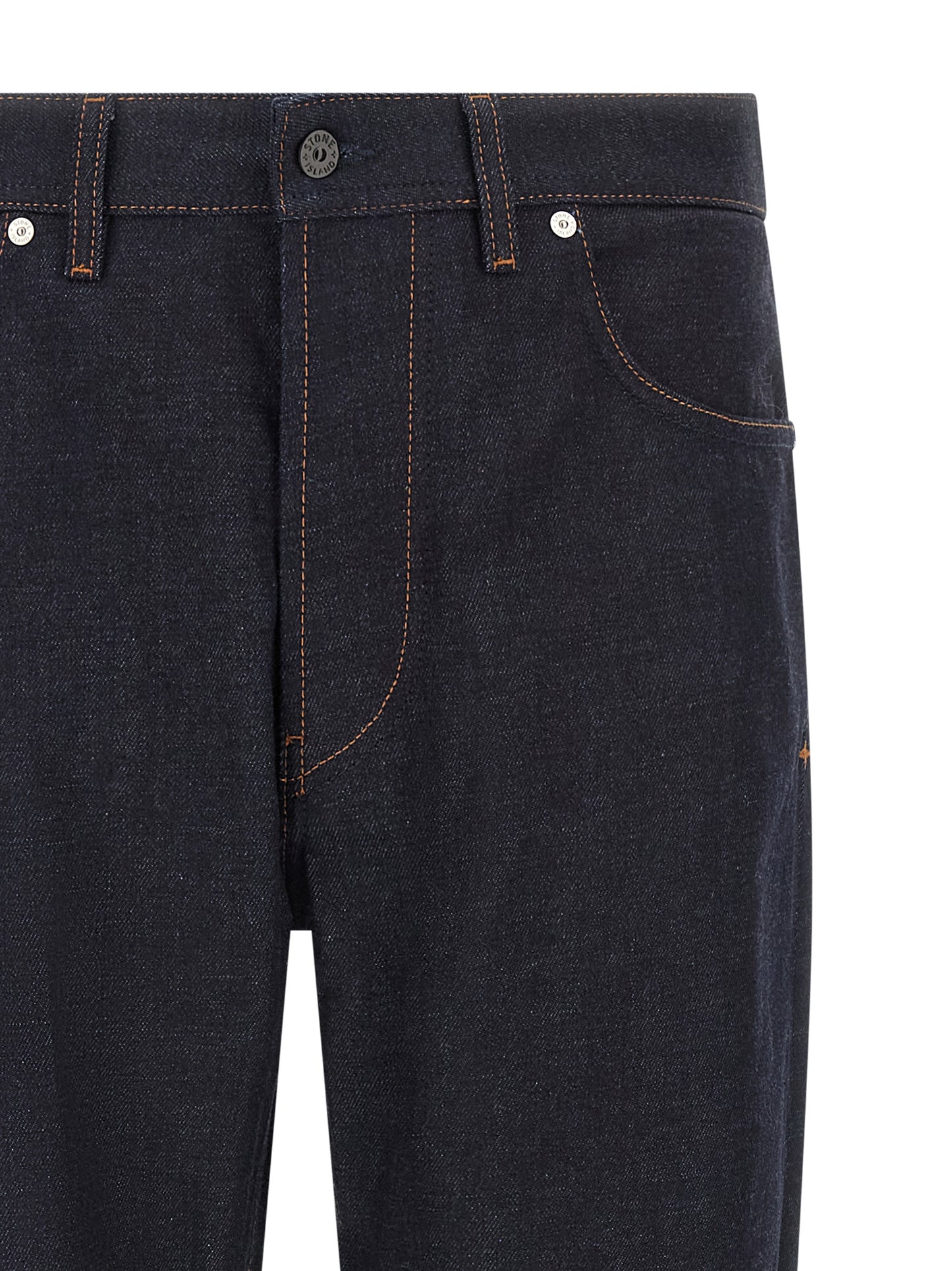 Stone Island Blue Cotton Straight-Leg Jeans