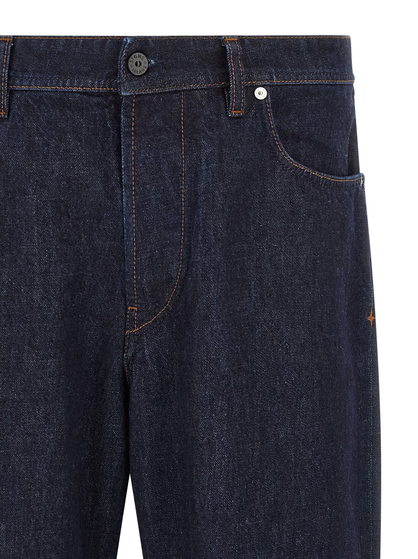 Stone Island Blue Cotton Straight-Leg Jeans