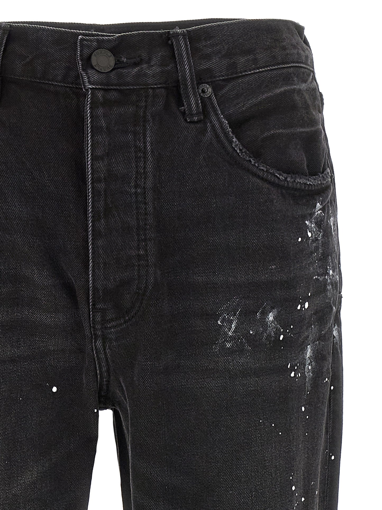 PURPLE Black Cotton Straight-Leg Jeans