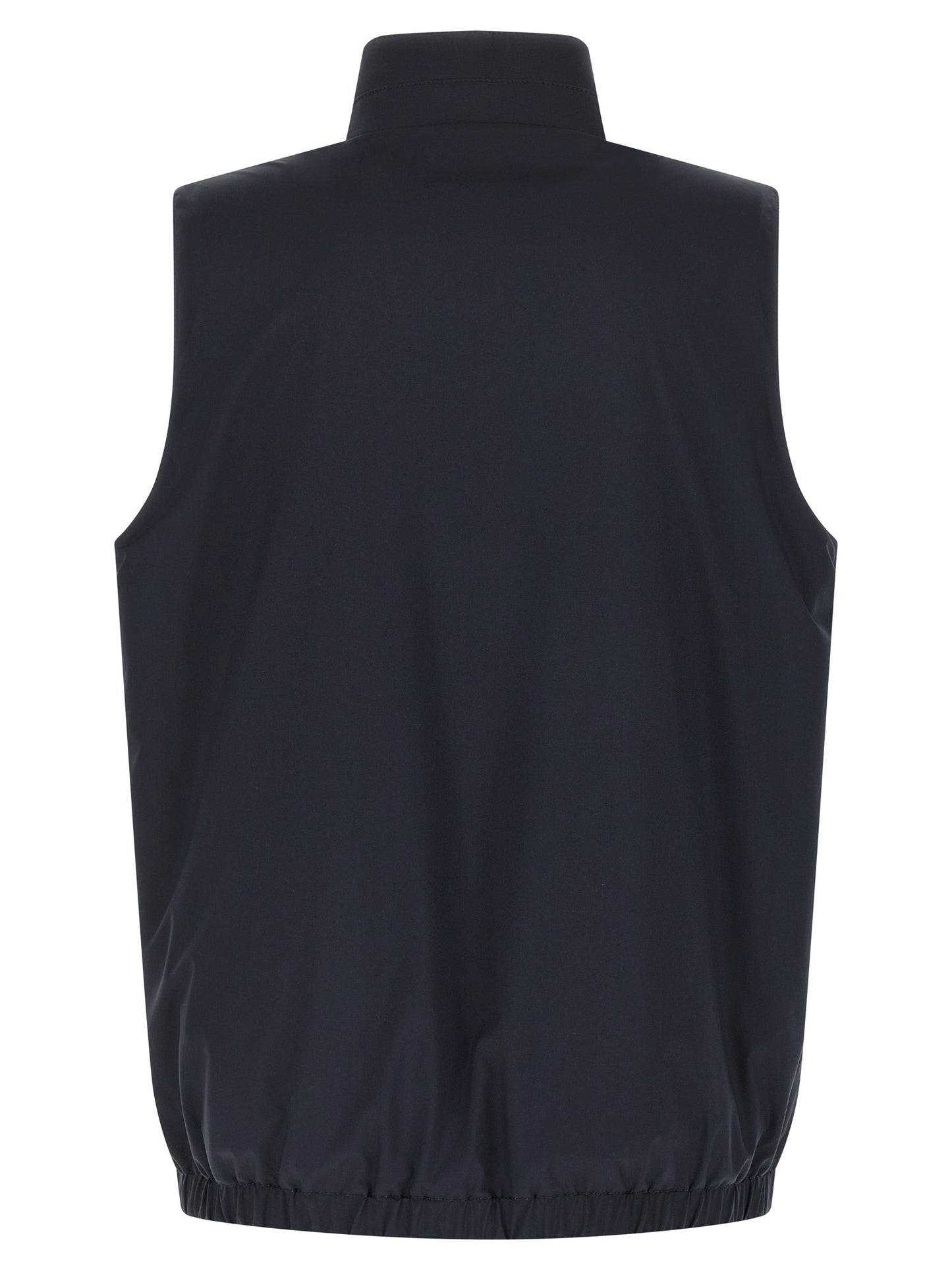 Kiton Blue Cotton Sleeveless Jacket