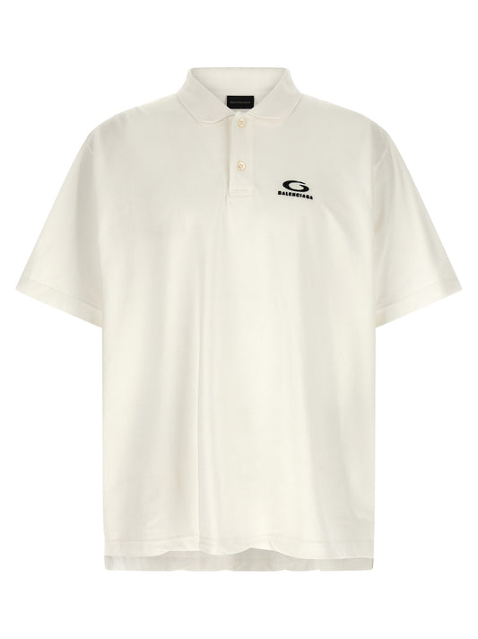 Balenciaga White Cotton Polo Shirt