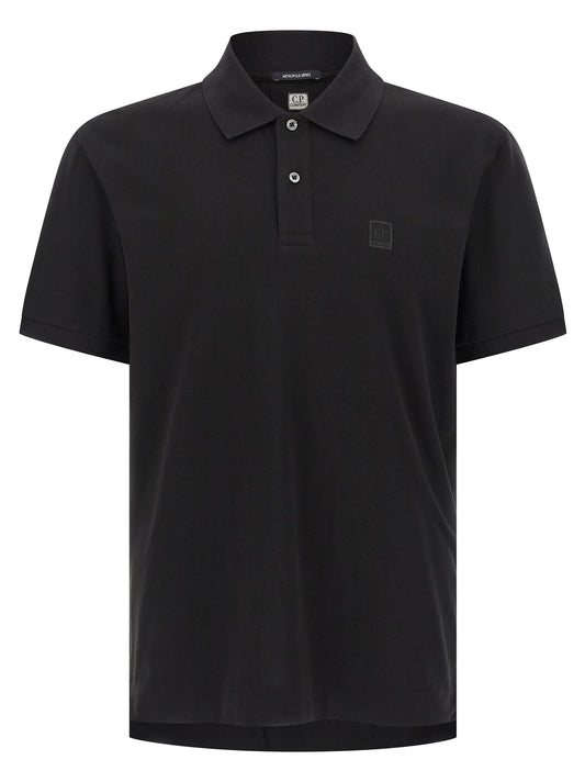 C.P. Company Black Cotton Polo Shirt